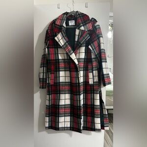 Rare Old Navy Oversized Plaid Coat
